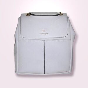 Nanette Lenore White Pebbled Vegan Leather Backpack
